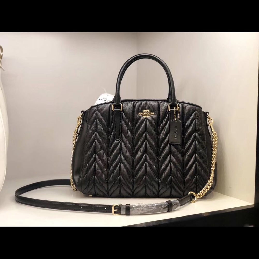 NWT Coach F73062 Sage Carryall w/ Quilting Leather